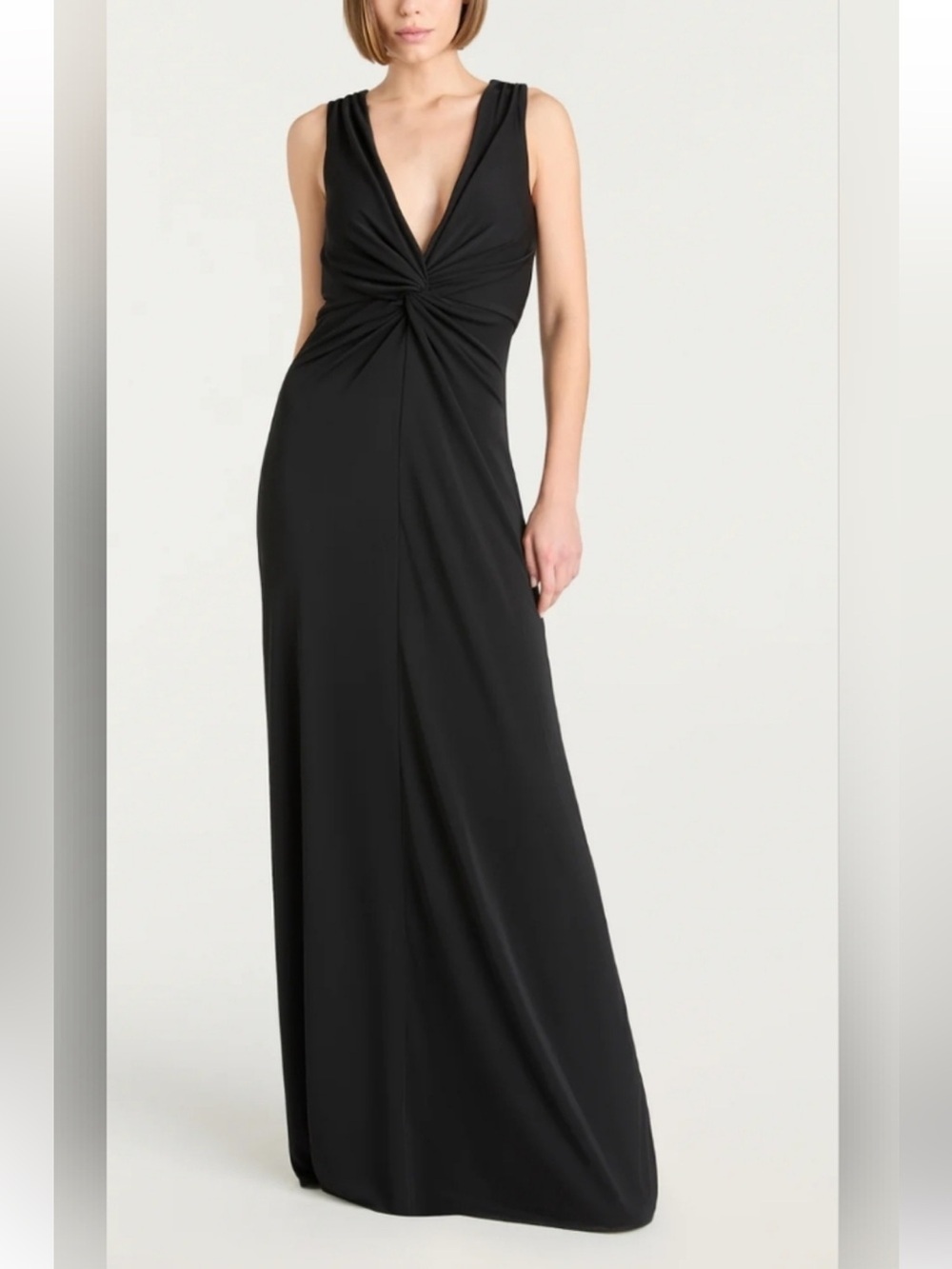Mario Serrani Black Maxi Dress with Twist Front